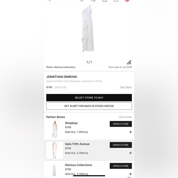 Jonathan Simkhai Diamond Mesh One Shoulder Jumpsuit in White Size 10 - Picture 12 of 16